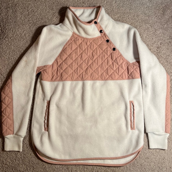 Abercrombie Asymmetrical Snap-Up Fleece Sweater - Picture 3 of 7